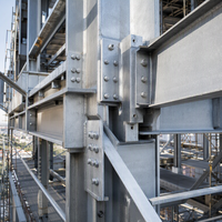 Bâtiment de bureau en structure acier multi-niveaux personnalisé, bâtiment stable, durable et élégant, conforme aux normes GB ASTM