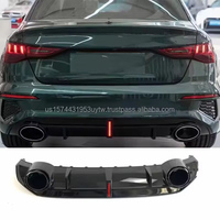 Nouvelle Lame de Pare-chocs Arrière PNB RS3 de Haute Qualité avec Emplacements pour Capteurs d'Aide au Stationnement pour AUDI A3 S3 Berline 2021-2024, Installation Facile par Clip