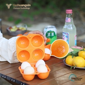 Plateau de rangement pour œufs en plastique orange avec 4 compartiments pour le camping et l'extérieur - Product Image 5