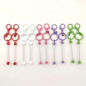 New Arrival Metal Keychain Handmade Beaded Keyring Crafting Jewelry Accessories DIY Blank Beadable Key Chain