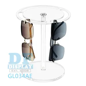 亚克力太阳镜支架360旋转眼镜展示架眼镜桌面组织器展示架