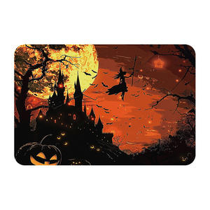 Alfombra de Baño con Diseño de Halloween, Antideslizante, Suave, de Tierra de Diatomeas, Absorbente, de Secado Rápido, Cuadrada, para Uso Doméstico, de Fibra de Poliéster - Product Image 3