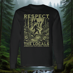 Camiseta de manga larga Respect The Locals Bigfoot Sasquatch American National Parks - Product Image 3