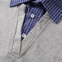 2025 été hommes Style rétro à manches courtes pour Polo nouveau américain à la mode deux pièces épissé col rabattu hauts amples T-shirts
