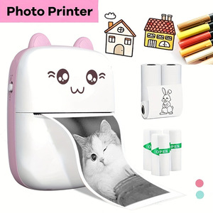 Mini Imprimante d'Autocollants, Imprimante Thermique <span class=keywords><strong>Portable</strong></span> avec 7 Rouleaux de Papier, Imprimante Intelligente Sans Encre Bluetooth Compatible iOS et Android - Product Image 4