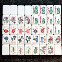 Ensemble de Mahjong Américain de Luxe Personnalisé pour Voyages Mondiaux, 166 Tuiles, Matryoshka Dragon Joker, Acrylique 4 Couches, Vente en Gros OEM