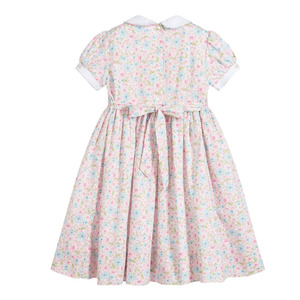 Customized Children Clothing Summer Printing Baby Girls Dress Short Sleeves Girl Child Dress with Petals Collar - Product Image 2