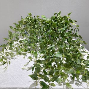 Vignes artificielles de clématites Meng Jie 120 cm, feuillage en plastique, décoration murale, plante verte pour la maison - Product Image 2