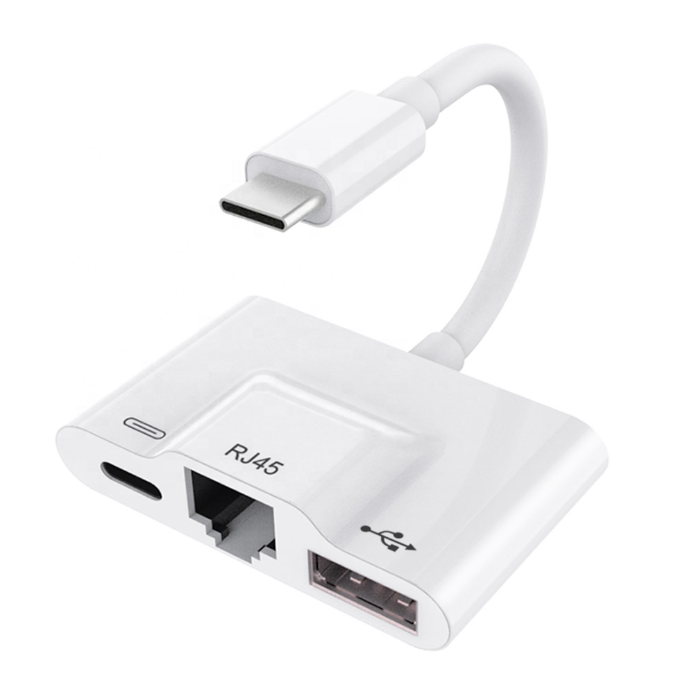Адаптер Ethernet с портом Type C на RJ45, OTG адаптер PD USB Ethernet OTG, кардридер, адаптер для iPad Pro, для iPad Google