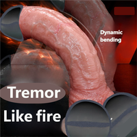 Beheizbare Fernbedienung Analsex-Maschine Teleskop-Dildo Vibrator Realistischer Weicher Wasserdichter Großer Dildo für Frauen Sexspielzeug