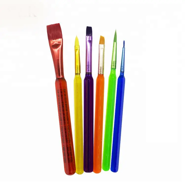 6pcs Cheap Custom Wood Craft Paint Brushes Set for Watercolor Acrylic Oil