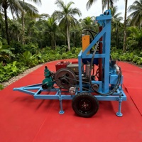 Machine de forage de puits d'eau hydraulique, moteur à essence 24HP, forage d'eau portable avec une profondeur maximale de 150m en Chine