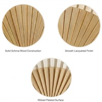 Éventail pliant en bois de Schima naturel, léger et écologique, 43 cm, portable, décoration murale orientale, logo personnalisé OEM, traditionnel
