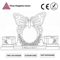 Pierres tombales et monuments papillon modernes américains, taille personnalisée, sculptés à la main en granit rouge, prix d'usine, monument funéraire