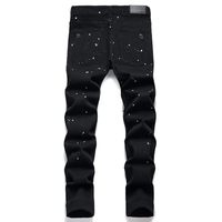 Jean slim déchiré pour homme avec patchs, coupe fuselée, en denim extensible et élastique