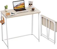 Bureau pliable ergonomique convertible 31,5 pouces, table d'ordinateur pliable pour petits espaces