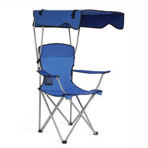 Outdoor Lightweight <strong>Cheap</strong> <strong>Folding</strong> Armrest Camping <strong>Chair</strong> With Sunshade Canopy - Product Image 1