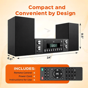 Con radio FM Bluetooth, reproductor de CD, sistema estéreo, altavoz potente de 50w con control de graves/agudos - Product Image 2