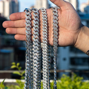 Luxury Baguette Moissanite Jewellery <strong>White</strong> <strong>Gold</strong> Cuban Link <strong>Chain</strong> <strong>Men</strong> <strong>Diamond</strong> Iced Out Cuban Link Necklace - Product Image 2