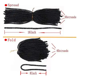 Extensioni per capelli sintetici in fibra resistente alle alte temperature, tinte con tecnica Passion Twist, 30 ciocche, Bomb Twist, Bounce Curly, Spring Twist, per unghie e crochet - Product Image 6