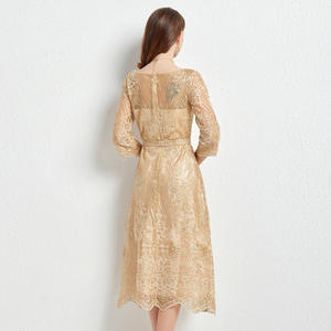 Vestido de encaje de lujo ligero de alta gama Fiesta ODM <span class=keywords><strong>para</strong></span> <span class=keywords><strong>mujeres</strong></span> de talla grande Ligeramente gordito <span class=keywords><strong>para</strong></span> banquetes Bodas Vestido de novia de la madre - Product Image 4