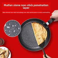 Poêle à frire en pierre Maifan écoénergétique, antiadhésive, à fond plat et base épaissie, pour la cuisine