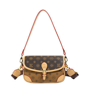 Bolso Cuadrado de PU con Patrón Geométrico de Alta Calidad, Cierre Magnético, Poliéster, Portátil, Diseño Antirrobo para Uso Diario - Product Image 1