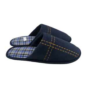 Wholesale Custom Fashion Trend Stripe Embroidery on Upper With Memory Foam <strong>Men</strong> Soft Cozy Warm <strong>Thermal</strong> Indoor Home <strong>Slippers</strong> - Product Image 6