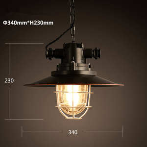 Lampe vintage American Retro Industrial Style Suspension Led noire en fer pour restaurant - Product Image 4
