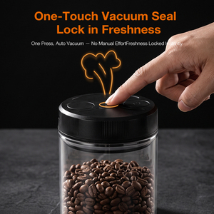 <b>Automatic</b> Vacuum Glass Coffee Canister Electric Airtight Coffee Storage Jar with Smart Pressure Detection Date Tracker - Product Image 3