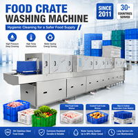 Laveur de caisses sanitaires pour usine de transformation alimentaire, conception de séparation crue et cuite pour conteneurs d'aliments crus et caisses d'aliments cuits