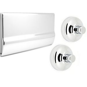 Placa con 2 rosetas y botones, extensión cromada para juegos de herramientas - Product Image 1