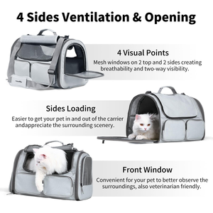 Small Size Customizable Pet <b>Backpack</b> Portable Cat Dog <b>Training</b> Chest Carrier Zipper Comfortable Travel Logistics Outdoor Pet - Product Image 3