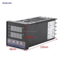 Pengendali Temperatur Digital PID, Regulator REX-C100 Termostat dengan Probe Termokopel K, Output Relai