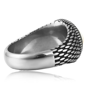 Bague en acier titane pour homme avec pierre en verre sertie, design géométrique, style punk, bijou tendance, cadeau 240118 - Product Image 2