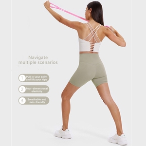 Xsunwing Pantaloncini Sportivi <span class=keywords><strong>da</strong></span> <span class=keywords><strong>Donna</strong></span> Senza Cuciture con Logo Personalizzato, Leggings <span class=keywords><strong>Corti</strong></span> per Palestra, Fitness, Yoga, Ciclismo WDQ067 - Product Image 6