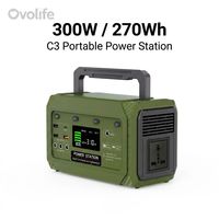 Générateur solaire portable OVO-C3 300W 270Wh 72800mAh à onde sinusoïdale pure avec 8 sorties PD 45W pour le camping et les situations d'urgence