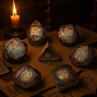 Jeu de dés à facettes multiples effet miroir sable mouvant pour D&D Dungeons & Dragons et jeux de rôle sur table