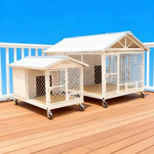 Nichoir pour chien en acier résistant aux intempéries avec enclos en grillage métallique pour villa et cour arrière - Product Image 6