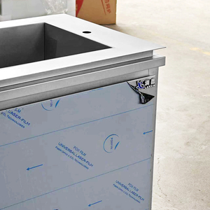 Bureau d'accueil é<span class=keywords><strong>l</strong></span>égant, écologique, imperméable, en acier inoxydable, forme personnalisée, éclairage LED, fabrication artisanale professionnelle pour hôtel - Product Image 4