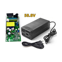 58.8V 4A chargeur pour 48V 52 V 14S batterie au Lithium alimentation vélos électriques intelligents roues GX16-3/3 broches prise en ligne