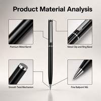 Stylo bille métallique fin, cadeau promotionnel d'entreprise, stylo OEM avec logo personnalisé, gravure laser, stylo de signature de bureau, 7 couleurs