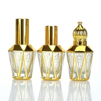 Huile de parfum de luxe Atar Glass du Moyen-Orient 3ml 6ml 9ml 12ml. Flacon de parfum arabe doré avec boîte d'emballage