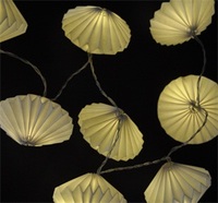 Mini lanterne en papier Origami imprimé en forme de cylindre, guirlande de papier d'éclairage, 10led pour la décoration de fête