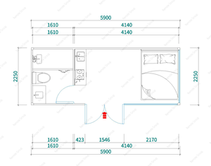 Vivienda Temporal Modular Rectangular de Ensamblaje Rápido Basada en Contenedores Móviles con Espacios Separados para Sala de Estar y Dormitorio - Product Image 6