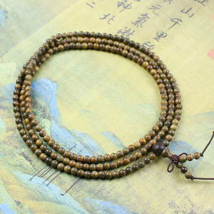 Green Sandalwood Ebony Small Leaf Sandalwood 4mm Buddhist Prayer Beads <b>Bracelet</b> Antique Style Wooden Handicrafts Wholesale - Product Image 3