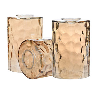 6 Inches <strong>Tall</strong> Amber Hammered Glass <strong>Lamp</strong> <strong>Shade</strong> Replacement for Lighting Fixture Water Ripple Cylinder Glass <strong>Shade</strong> - Product Image 3