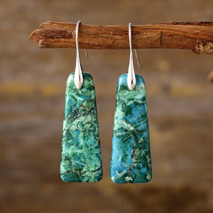 Natural Stone Drop Earrings Women's Fashion Jewelry Bohemian Style <b>Light</b> Luxury Teardrop Shape Earring For Everyday Wear - Product Image 4