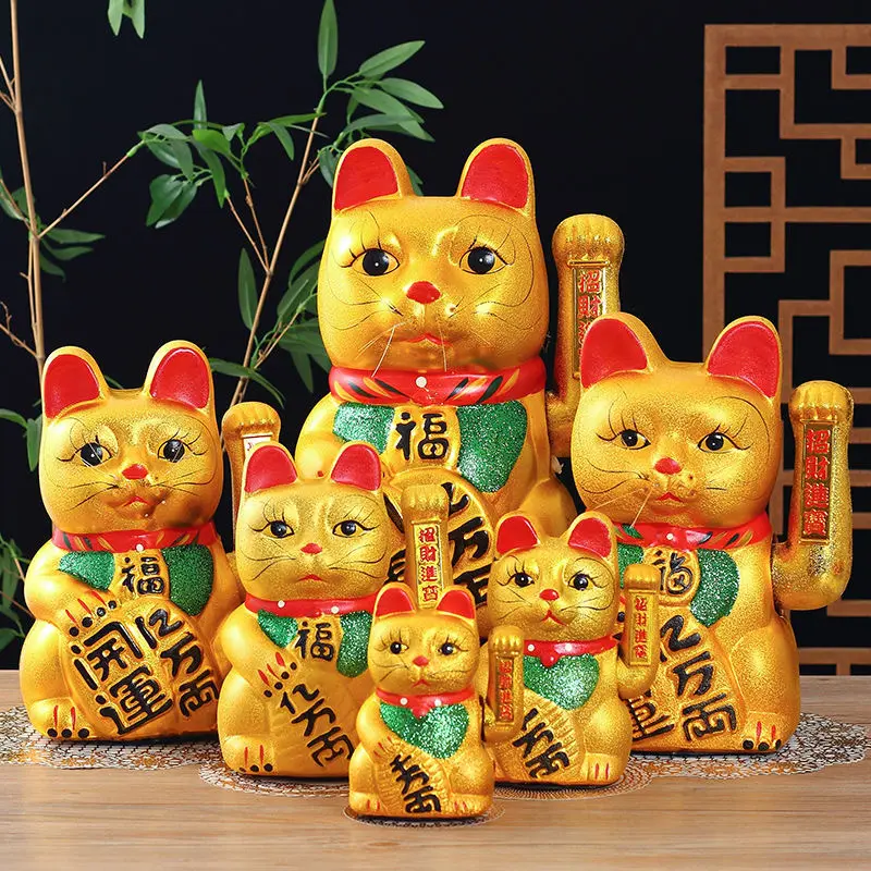 Großhandel handgemachte benutzer definierte japanische goldene Keramik Maneki Neko Glücks katze Glücks katze