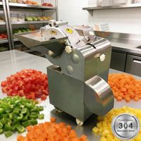 Voedselveilige groentesnijmachine voor aardappel, appel, aardbei, kool, wortelgroenten, diepvriesvlees, verstelbare snijgrootte